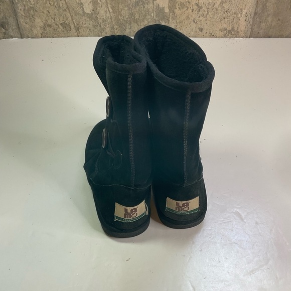 Lamo Black Suede Mid-Calf Boots Size 6 - Picture 4 of 7
